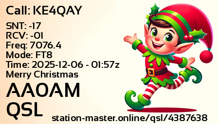 QSL Card for AA0AM QSO with KE4QAY