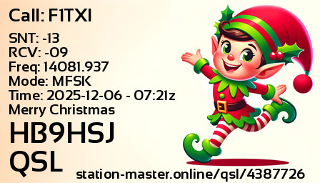 QSL Card for HB9HSJ QSO with F1TXI