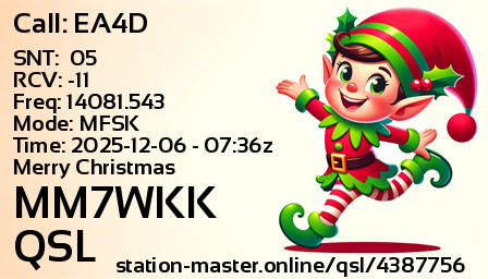 QSL Card for MM7WKK QSO with EA4D