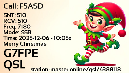 QSL Card for G7FPE QSO with F5ASD
