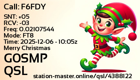 QSL Card for G0SMP QSO with F6FDY