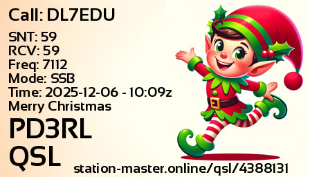 QSL Card for PD3RL QSO with DL7EDU