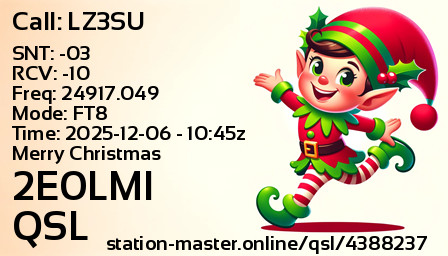 QSL Card for 2E0LMI QSO with LZ3SU