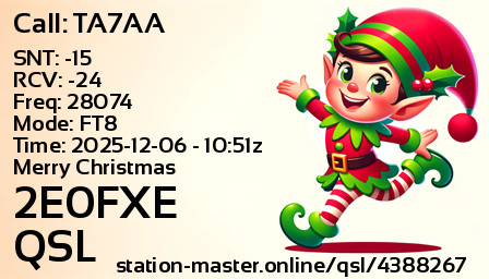 QSL Card for 2E0FXE QSO with TA7AA
