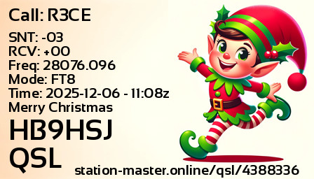 QSL Card for HB9HSJ QSO with R3CE
