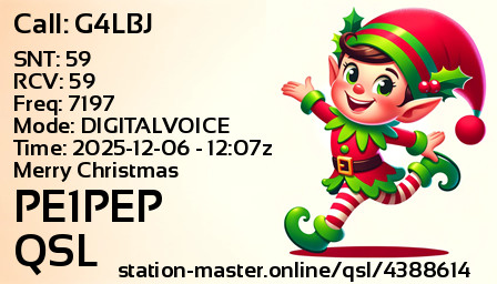 QSL Card for PE1PEP QSO with G4LBJ