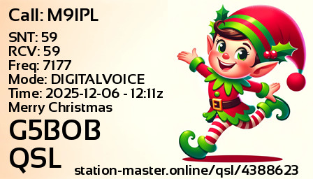 QSL Card for G5BOB QSO with M9IPL