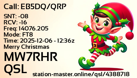 QSL Card for MW7RHR QSO with EB5DQ/QRP