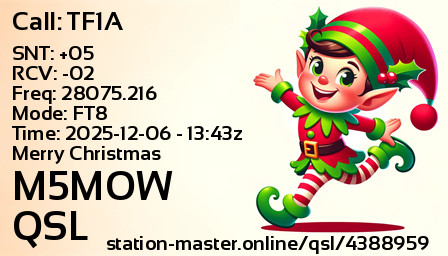 QSL Card for M5MOW QSO with TF1A