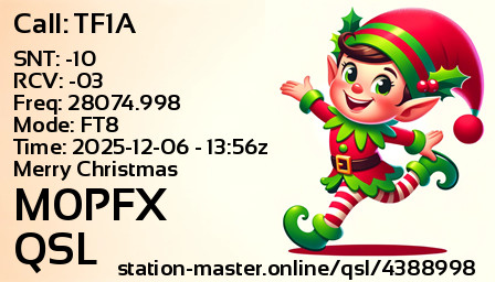 QSL Card for M0PFX QSO with TF1A