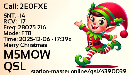 QSL Card for M5MOW QSO with 2E0FXE