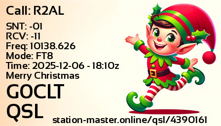 QSL Card for G0CLT QSO with R2AL
