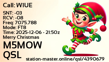 QSL Card for M5MOW QSO with W1UE