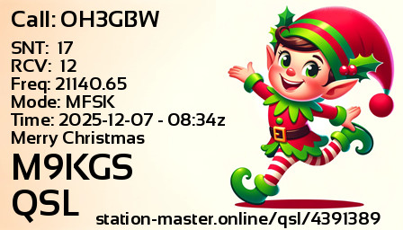 QSL Card for M9KGS QSO with OH3GBW