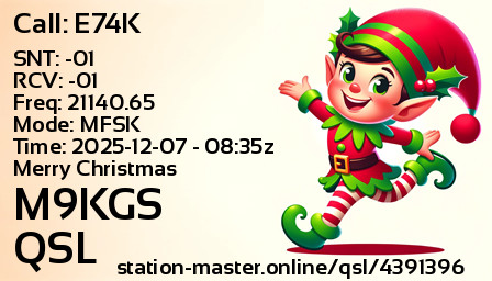 QSL Card for M9KGS QSO with E74K