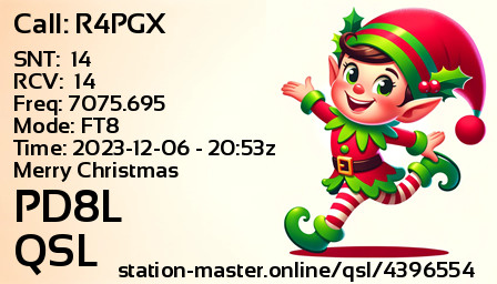 QSL Card for PD8L QSO with R4PGX
