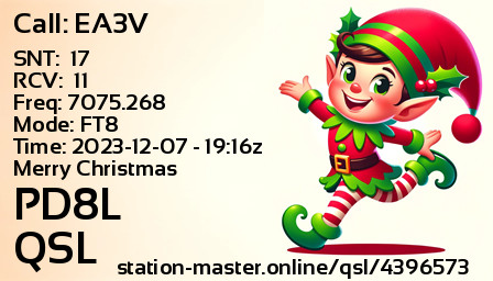 QSL Card for PD8L QSO with EA3V