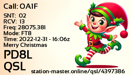 QSL Card for PD8L QSO with OA1F