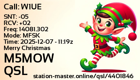 QSL Card for M5MOW QSO with W1UE
