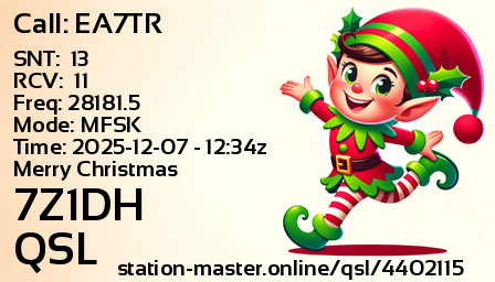 QSL Card for 7Z1DH QSO with EA7TR