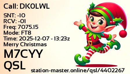 QSL Card for M7CYY QSO with DK0LWL