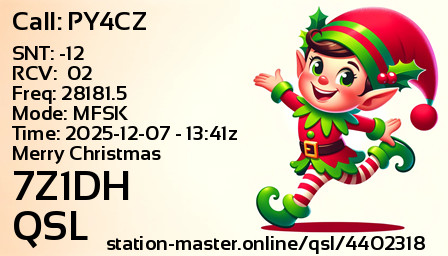 QSL Card for 7Z1DH QSO with PY4CZ
