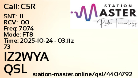 QSL Card for IZ2WYA QSO with C5R