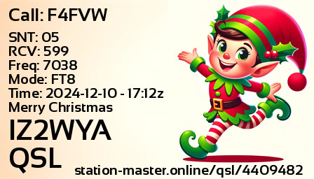 QSL Card for IZ2WYA QSO with F4FVW