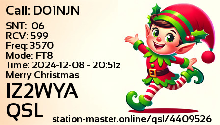 QSL Card for IZ2WYA QSO with DO1NJN