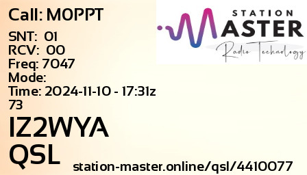 QSL Card for IZ2WYA QSO with M0PPT