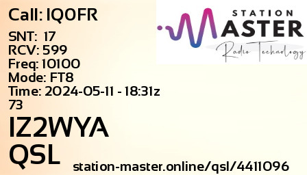 QSL Card for IZ2WYA QSO with IQ0FR