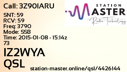 QSL Card for IZ2WYA QSO with 3Z90IARU