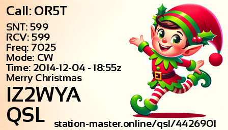 QSL Card for IZ2WYA QSO with OR5T
