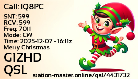 QSL Card for G1ZHD QSO with IQ8PC