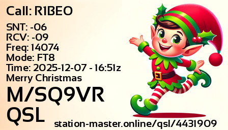 QSL Card for M/SQ9VR QSO with R1BEO