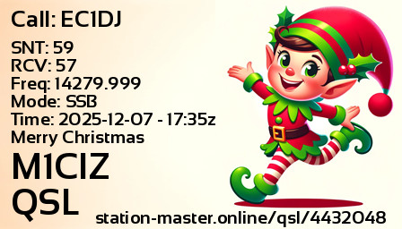 QSL Card for M1CIZ QSO with EC1DJ