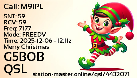 QSL Card for G5BOB QSO with M9IPL