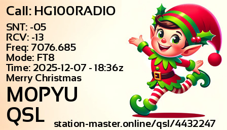 QSL Card for M0PYU QSO with HG100RADIO