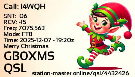 QSL Card for GB0XMS QSO with I4WQH