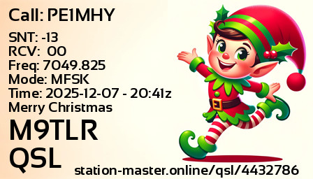 QSL Card for M9TLR QSO with PE1MHY