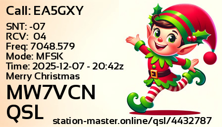 QSL Card for MW7VCN QSO with EA5GXY