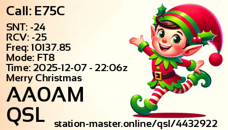 QSL Card for AA0AM QSO with E75C