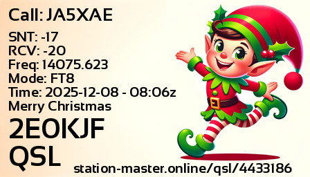 QSL Card for 2E0KJF QSO with JA5XAE