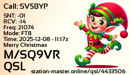 QSL Card for M/SQ9VR QSO with SV5BYP