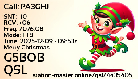 QSL Card for G5BOB QSO with PA3GHJ