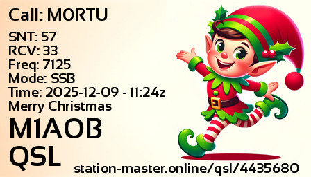 QSL Card for M1AOB QSO with M0RTU