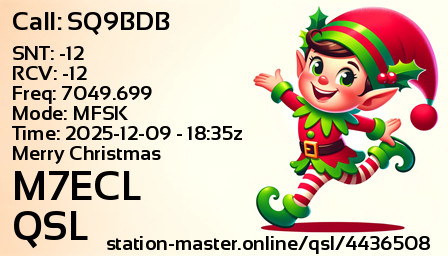 QSL Card for M7ECL QSO with SQ9BDB