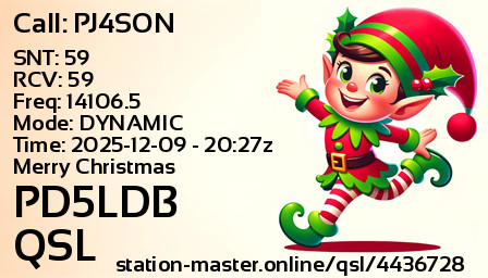QSL Card for PD5LDB QSO with PJ4SON