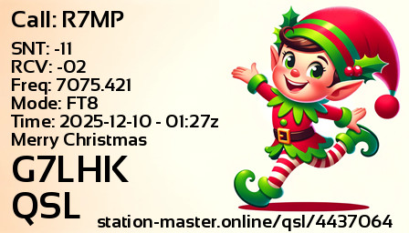 QSL Card for G7LHK QSO with R7MP