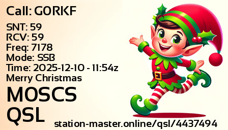 QSL Card for M0SCS QSO with G0RKF